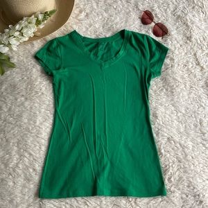 Green V Neck Top